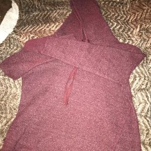 Maurices maroon long sleeved hooded shirt